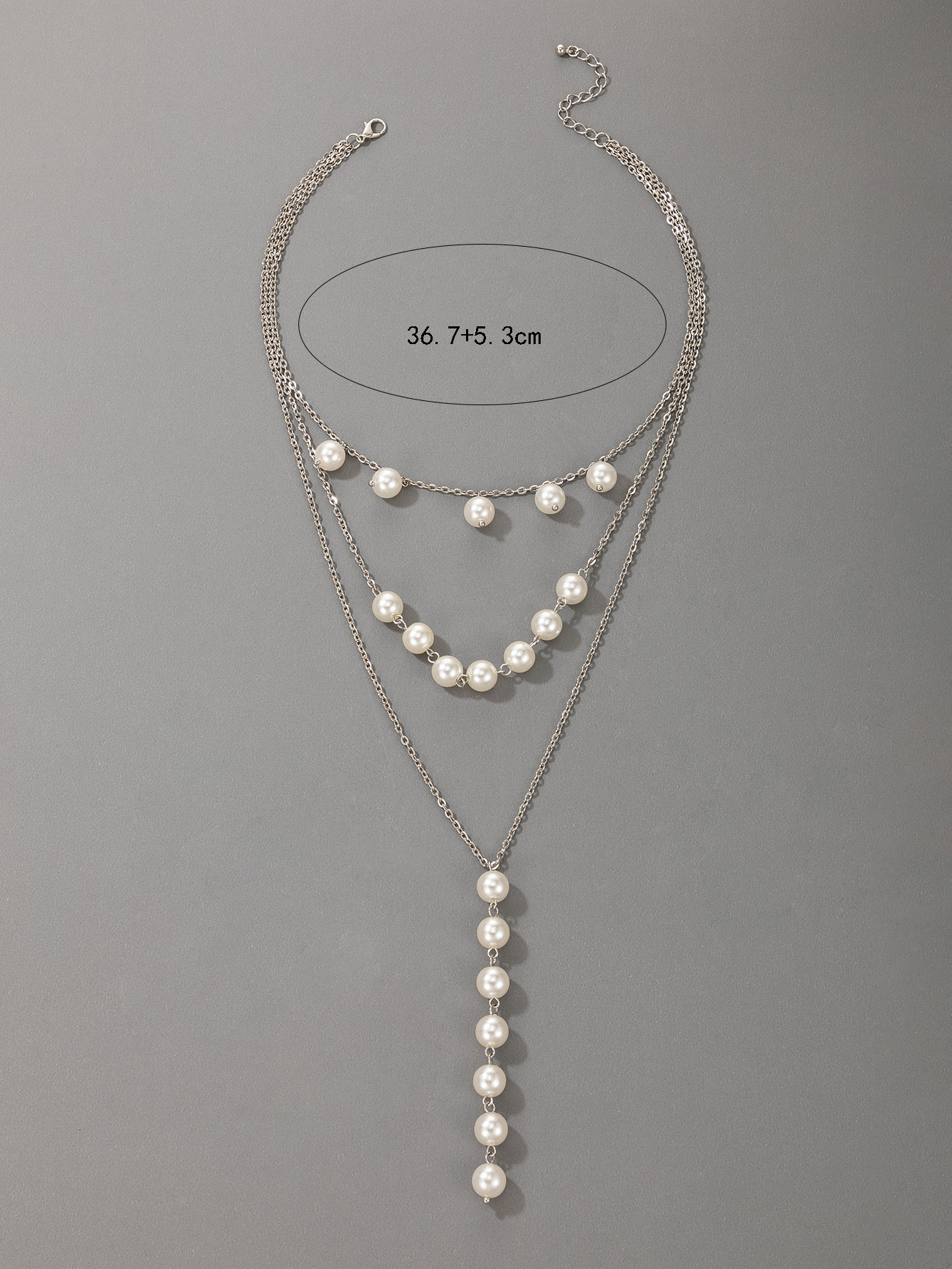 New Jewelry Pearl Heavy Metal Three-layer Necklace display picture 3