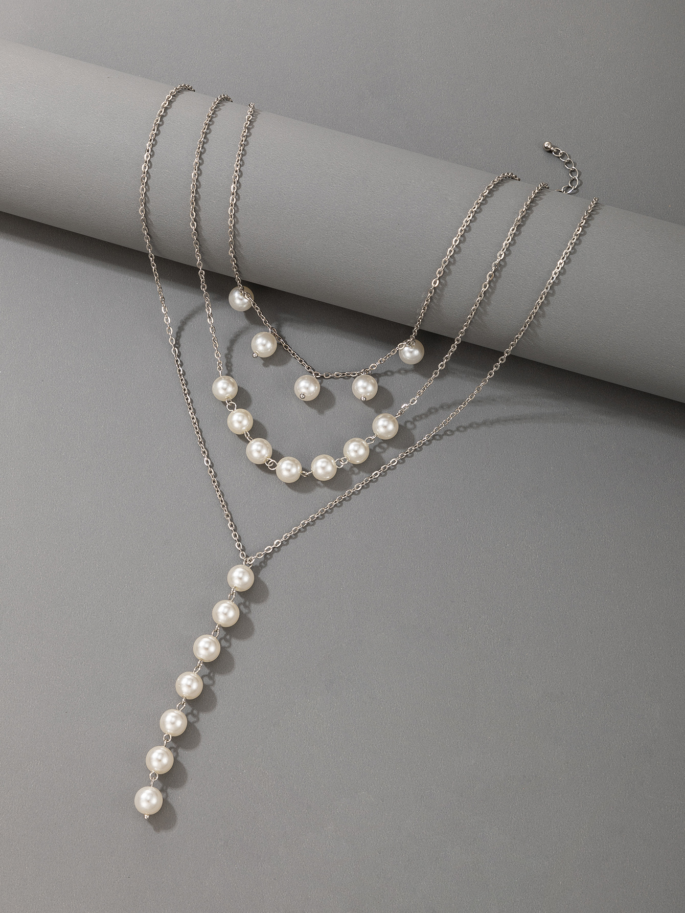 New Jewelry Pearl Heavy Metal Three-layer Necklace display picture 7