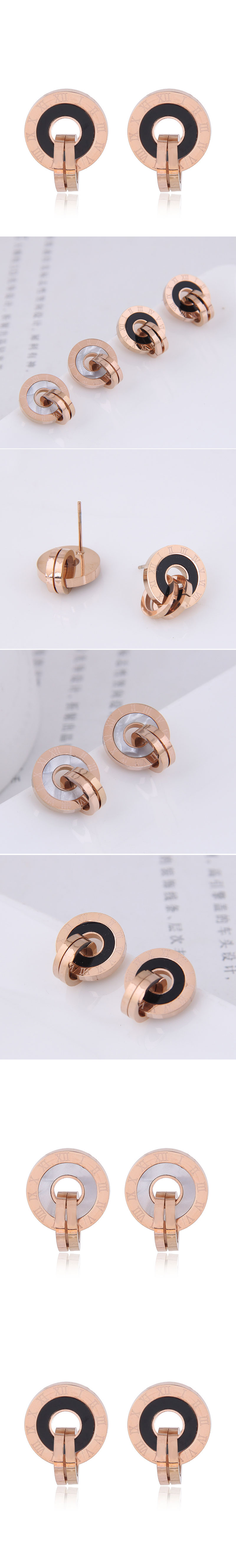 Korean Fashion Sweet Roman Numerals Simple Circle Personality Female Earrings display picture 1