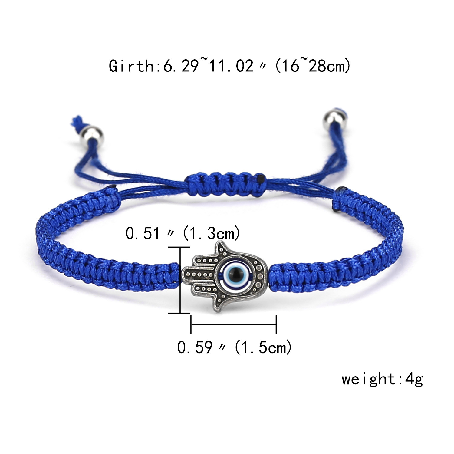 Mode Verstellbares Armband Kreatives Neues Blaues Auge Armband Böses Auge Rotes Seil Geflochtenes Armband display picture 2