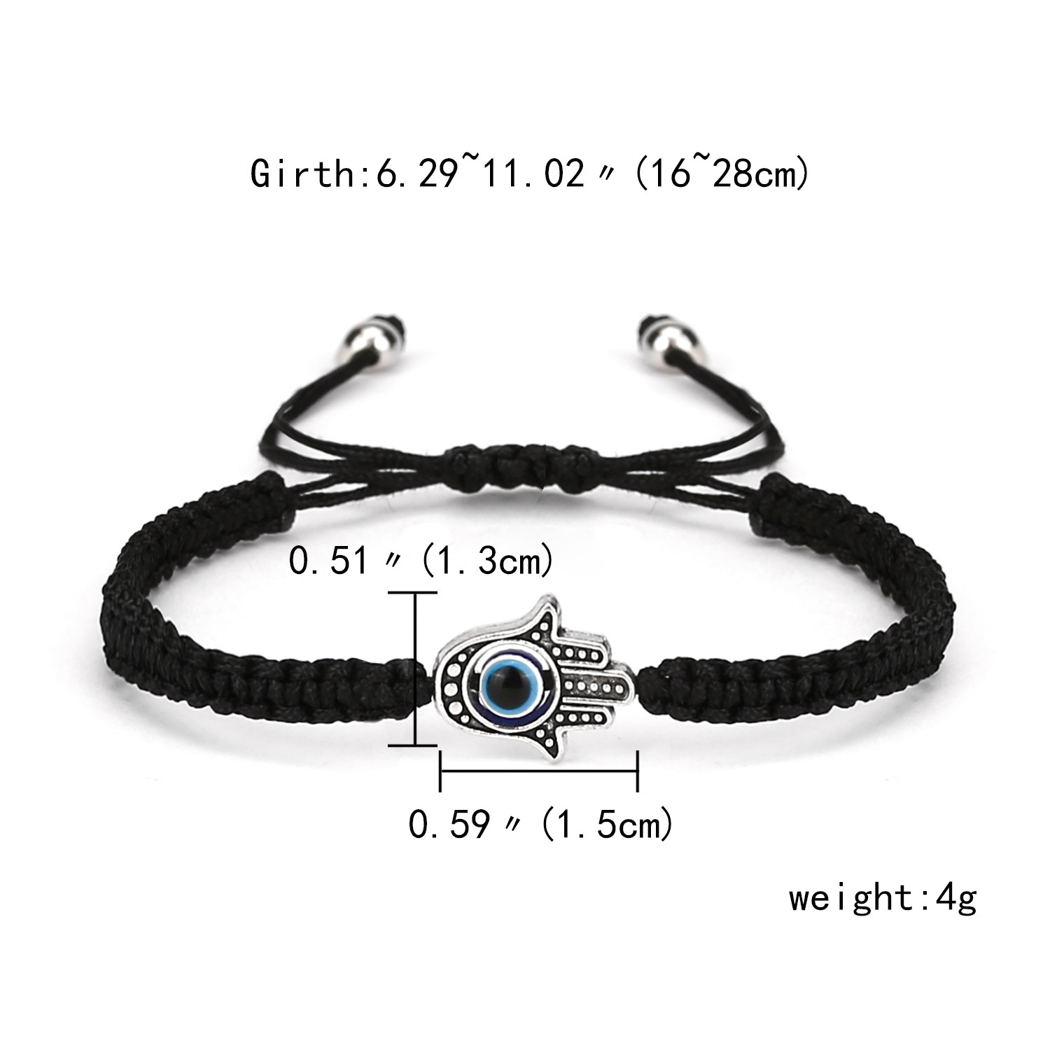 Mode Verstellbares Armband Kreatives Neues Blaues Auge Armband Böses Auge Rotes Seil Geflochtenes Armband display picture 4