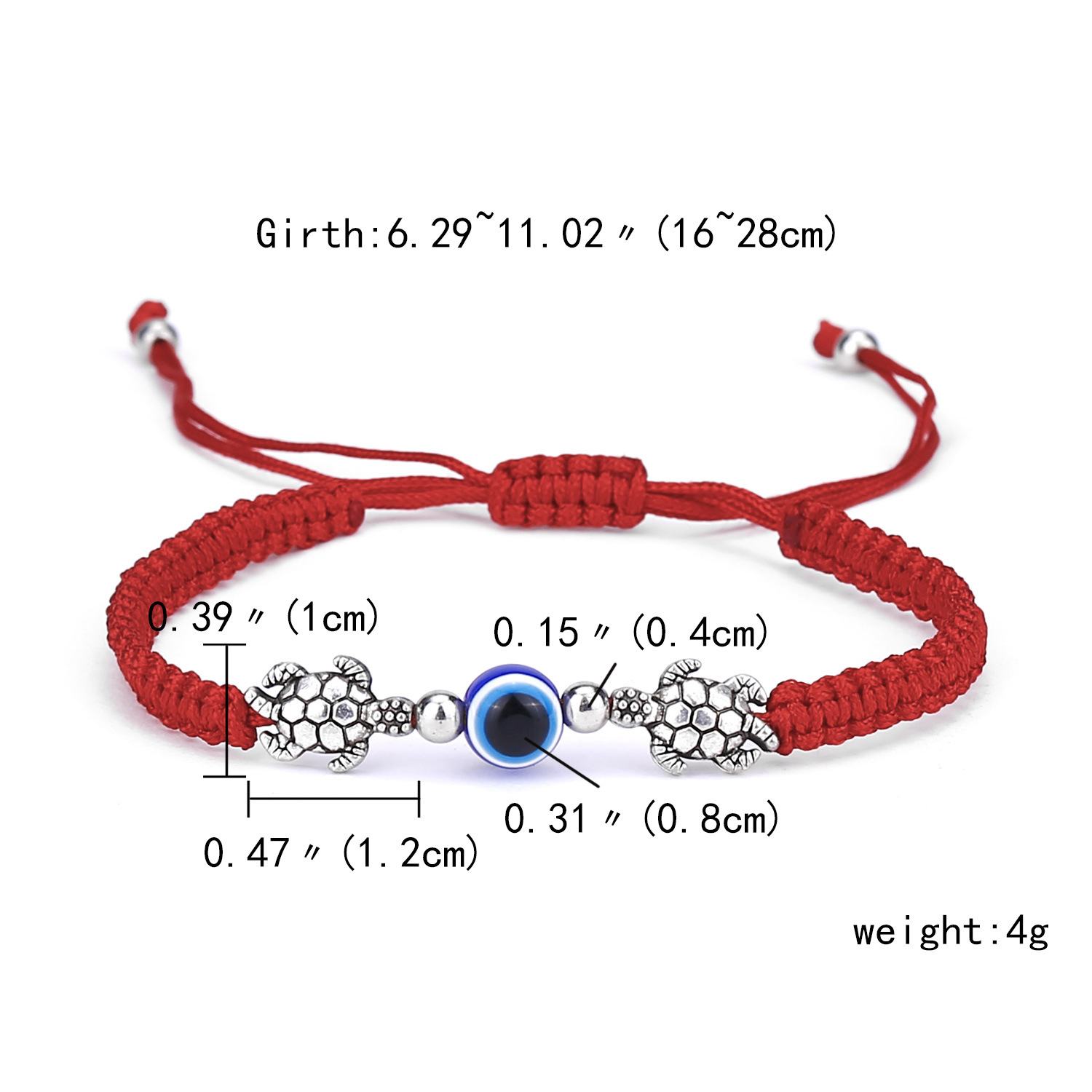 Mode Verstellbares Armband Kreatives Neues Blaues Auge Armband Böses Auge Rotes Seil Geflochtenes Armband display picture 5
