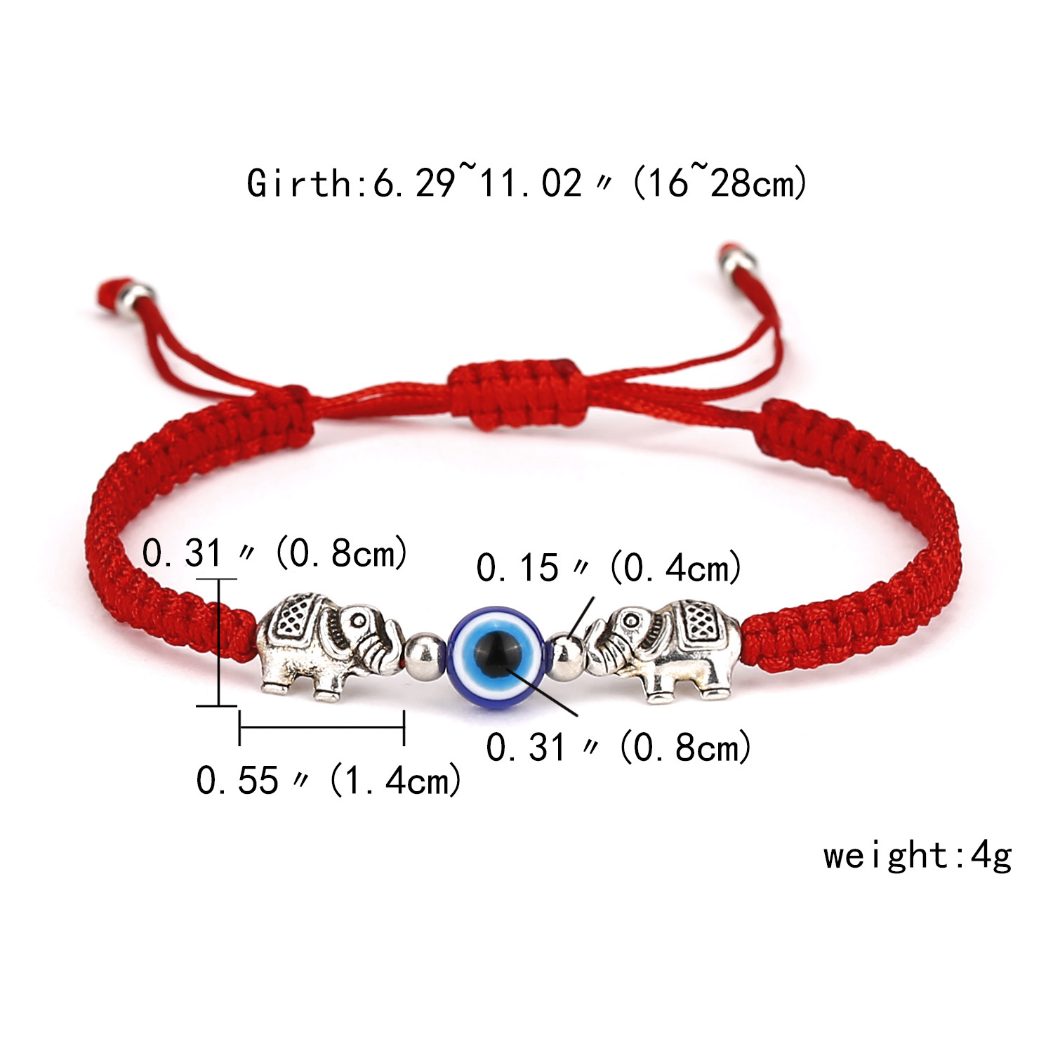Mode Verstellbares Armband Kreatives Neues Blaues Auge Armband Böses Auge Rotes Seil Geflochtenes Armband display picture 9