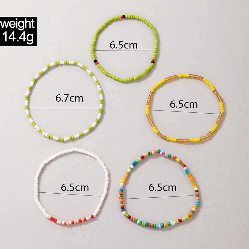 Ethnic Style Multi-layer Bracelet Bohemian Style Hit Color Beads Color Bracelet Five-piece Set display picture 1