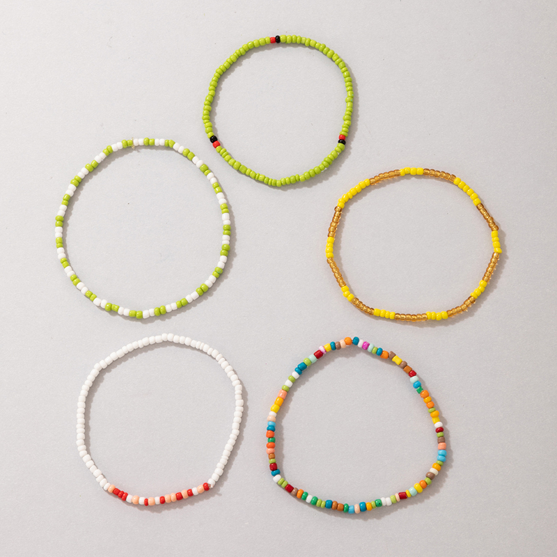 Ethnic Style Multi-layer Bracelet Bohemian Style Hit Color Beads Color Bracelet Five-piece Set display picture 4