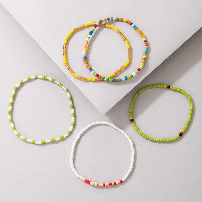 Ethnic Style Multi-layer Bracelet Bohemian Style Hit Color Beads Color Bracelet Five-piece Set display picture 7