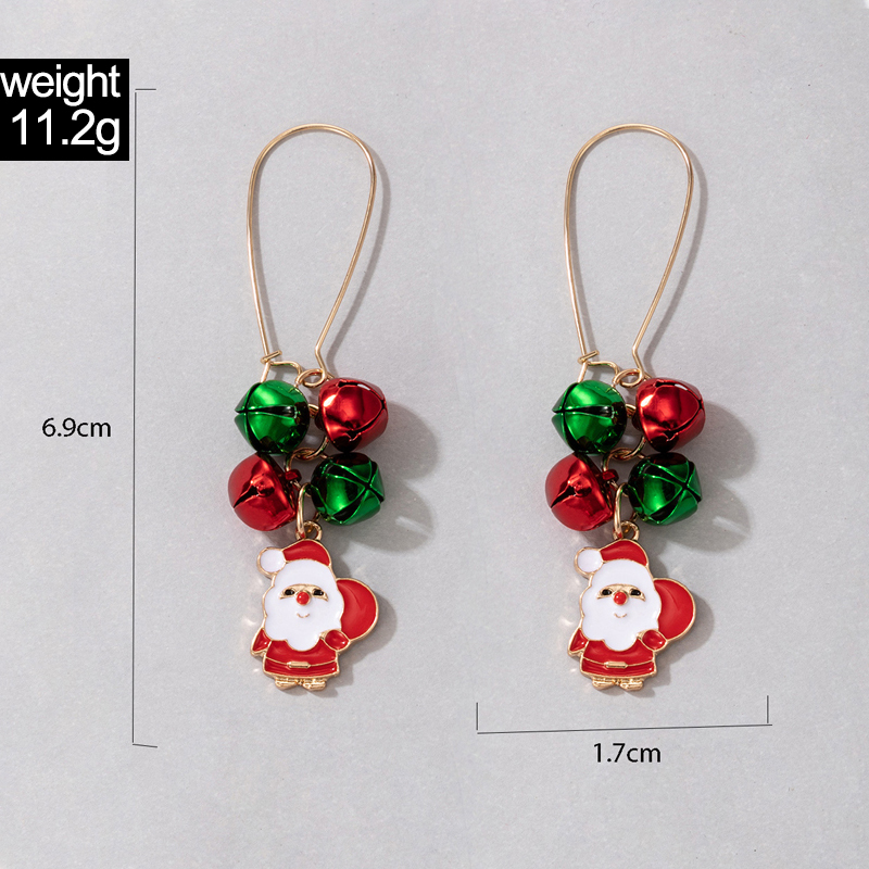 European And American New Christmas Color Pearl Earrings Irregular Multicolor Earrings display picture 1