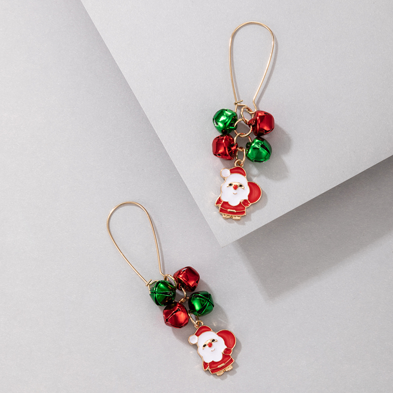 European And American New Christmas Color Pearl Earrings Irregular Multicolor Earrings display picture 2