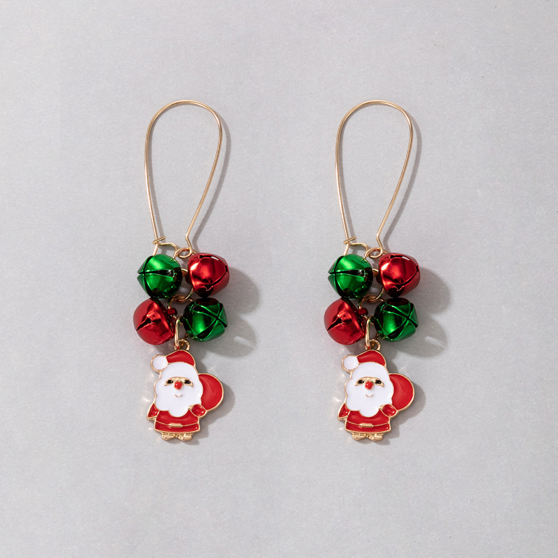 European And American New Christmas Color Pearl Earrings Irregular Multicolor Earrings display picture 3
