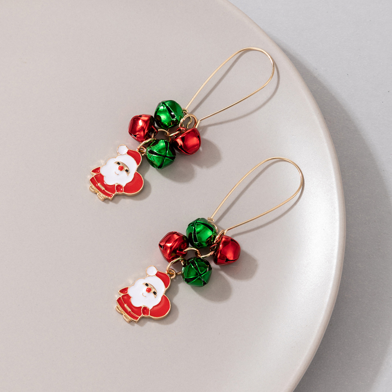 Europäische Und Amerikanische Neue Weihnachtsfarbe Perlenohrringe Unregelmäßige Mehrfarbige Ohrringe display picture 4
