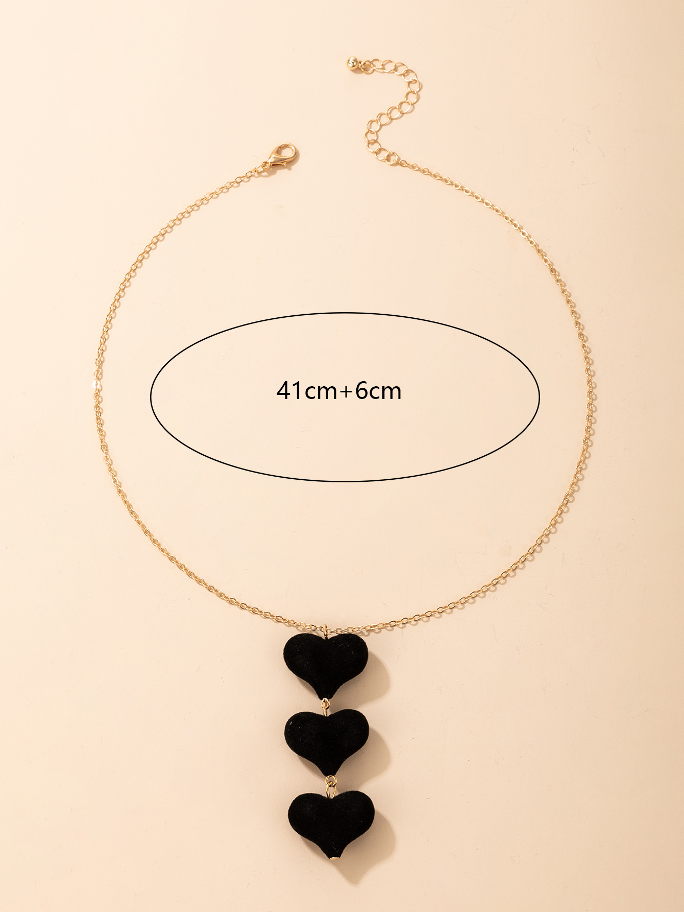 European And American Personality Exaggerated Spades Heart Velvet Pendent Necklace display picture 1