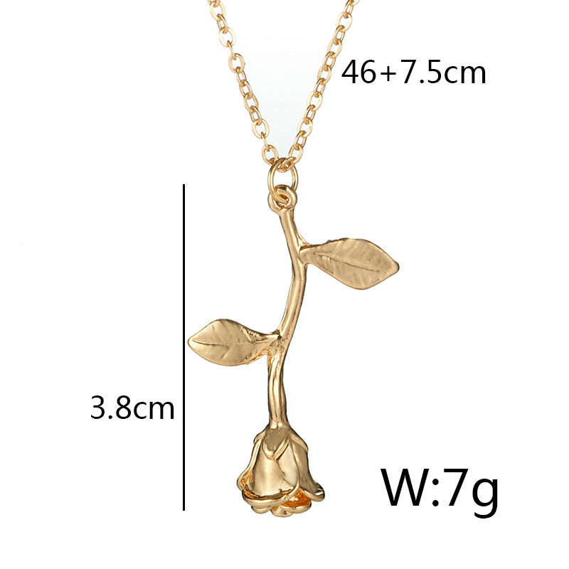 European And American Valentine's Day Rose Alloy Clavicle Chain Wholesale display picture 13