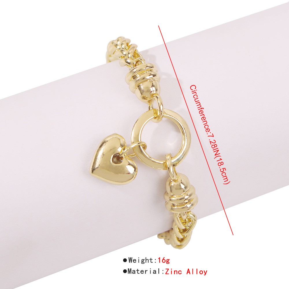 Fashion Geometric Heart Thick Alloy Bracelet Wholesale display picture 1