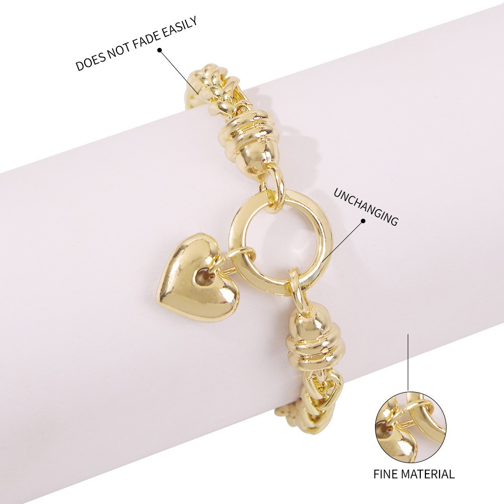 Bracelet En Alliage Épais Coeur Géométrique De Mode En Gros display picture 2