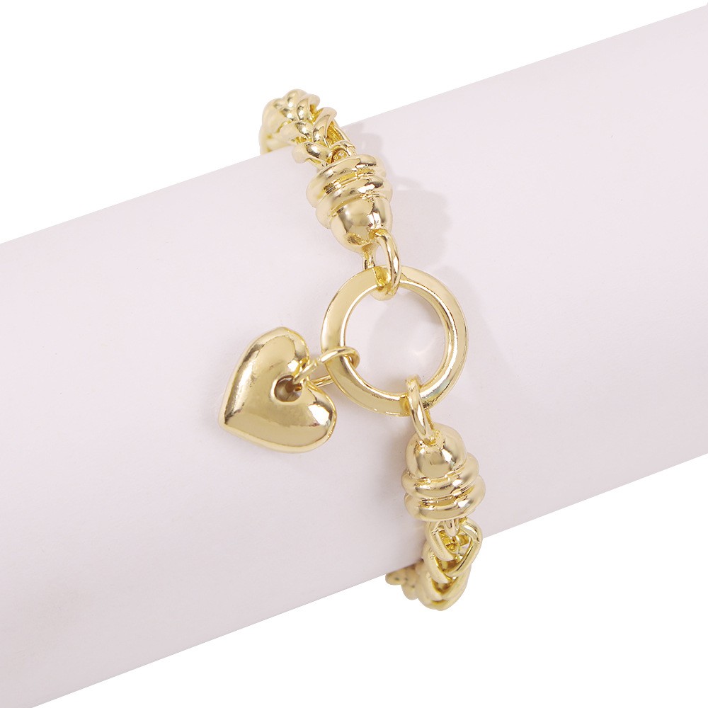 Fashion Geometric Heart Thick Alloy Bracelet Wholesale display picture 4