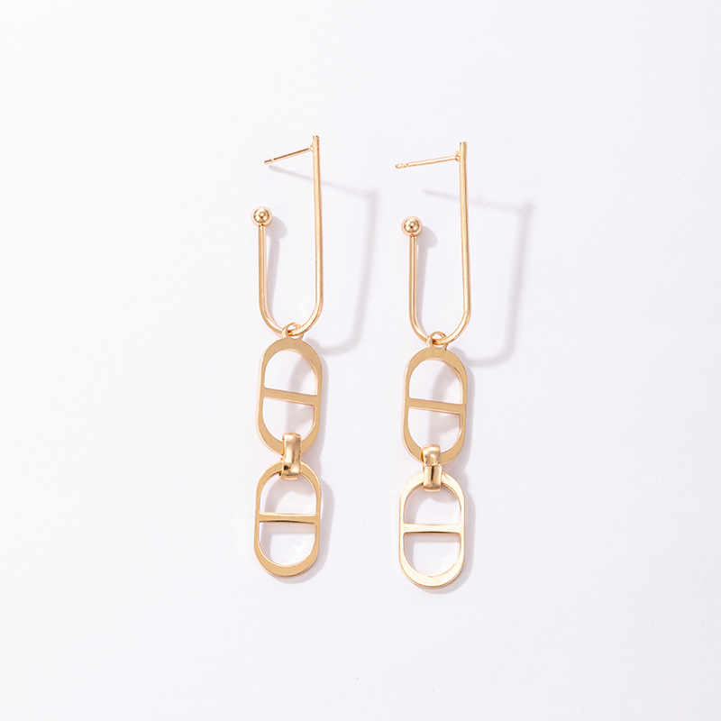 European And American Simple Exaggerated Geometric Alloy Earrings display picture 29