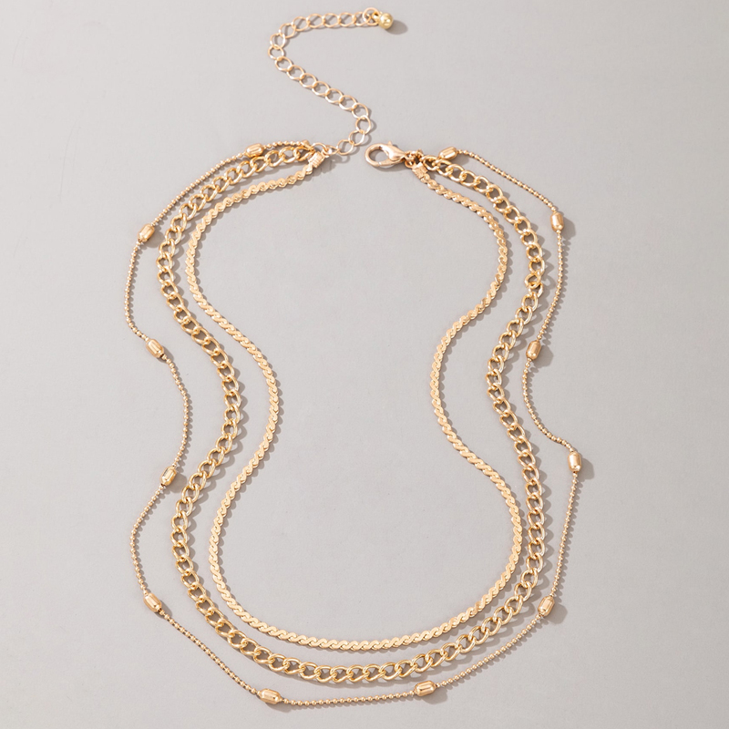 New Jewelry Irregular Geometric Disc Multilayer Alloy Clavicle Chain Wholesale display picture 1