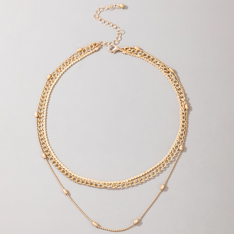New Jewelry Irregular Geometric Disc Multilayer Alloy Clavicle Chain Wholesale display picture 2