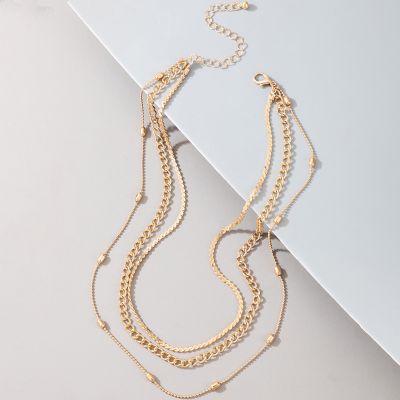 New Jewelry Irregular Geometric Disc Multilayer Alloy Clavicle Chain Wholesale display picture 3