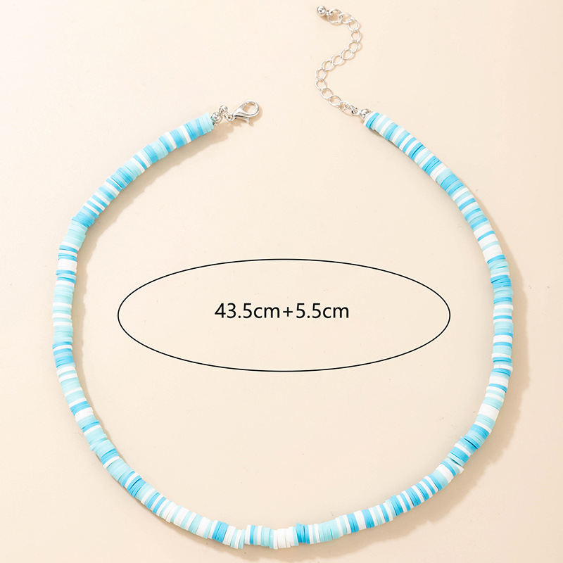 New Bohemian Short Necklace Stacking Natural Color Soft Ceramic Necklace Wholesale display picture 1