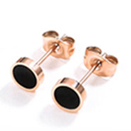 Women's Titanium Steel Black Small Circle Stud Earrings display picture 1