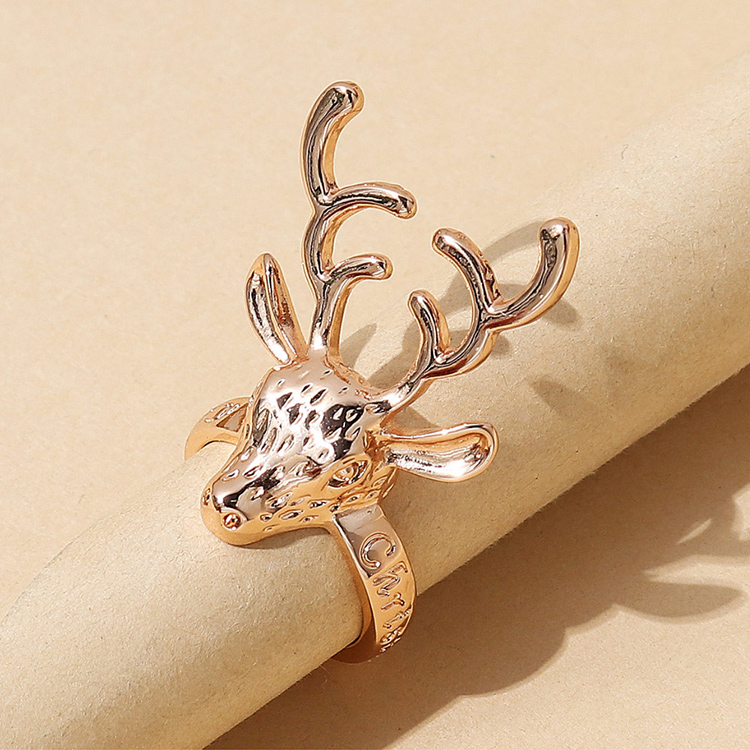 Korean Creative Fashion Reindeer Alloy Ring Wholesale display picture 1