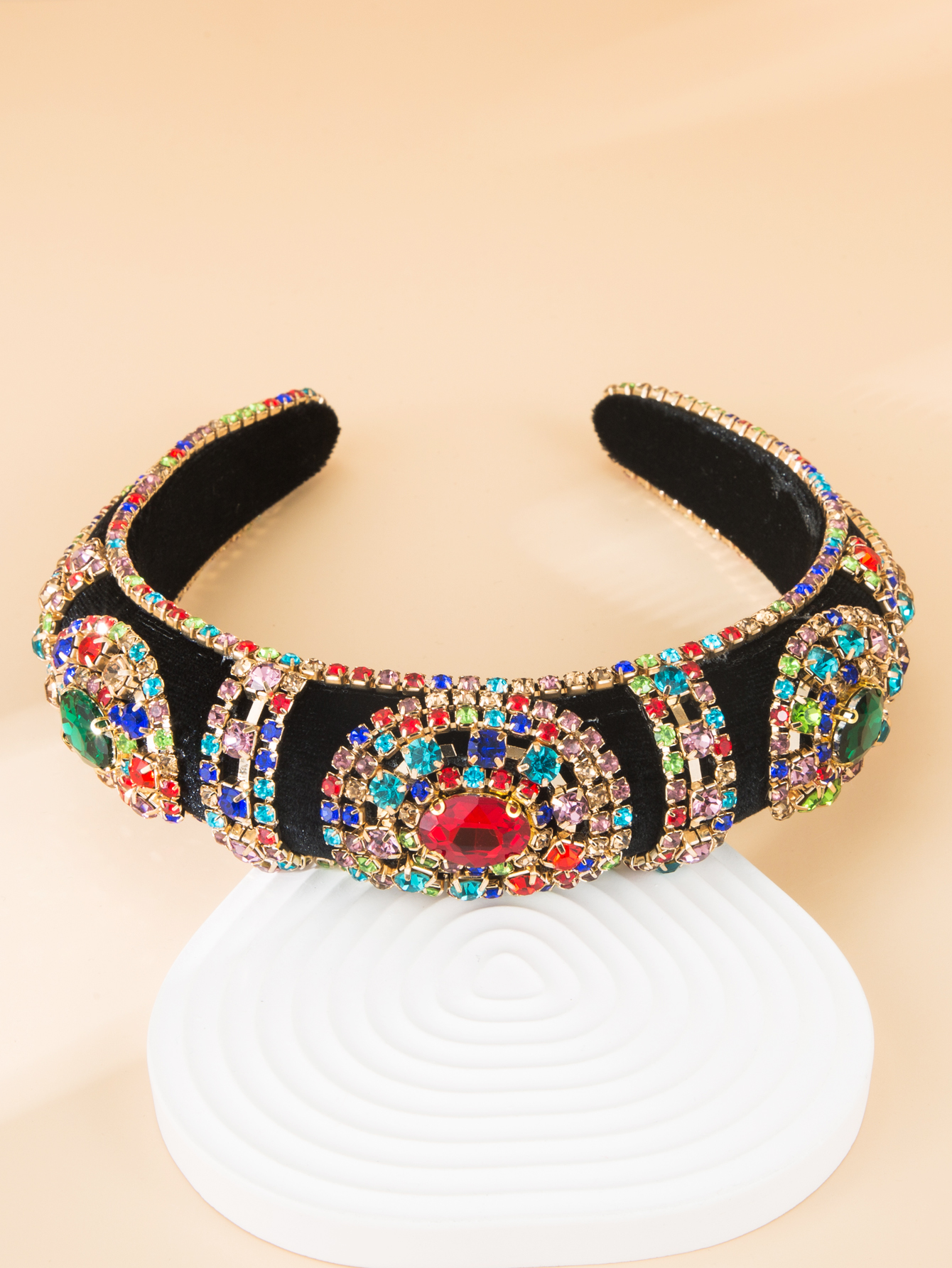 Velvet Gorgeous Sponge Colored Diamond Headband Wholesale display picture 8