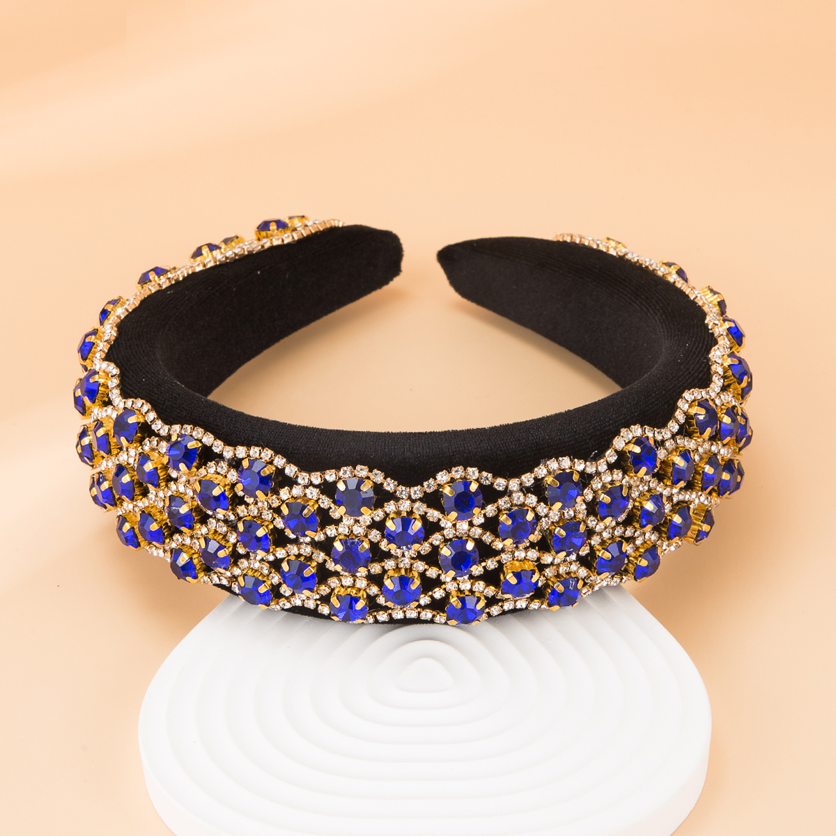 Baroque Purple Rhinestone Fabric Headband Wholesale display picture 2