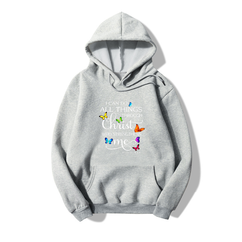 Hooded Trendy Cartoon Letter Printing Long-sleeved Fleece Sweater display picture 2