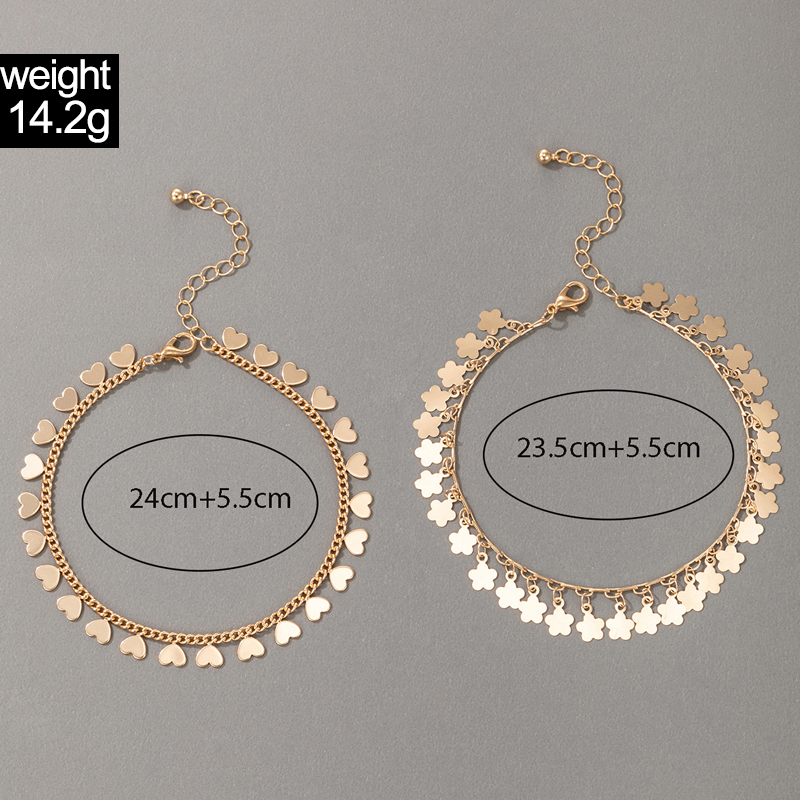 بسيطة مجوهرات الحب نجمة هندسية خلخال اثنين-قطعة مجموعة خلخال display picture 1