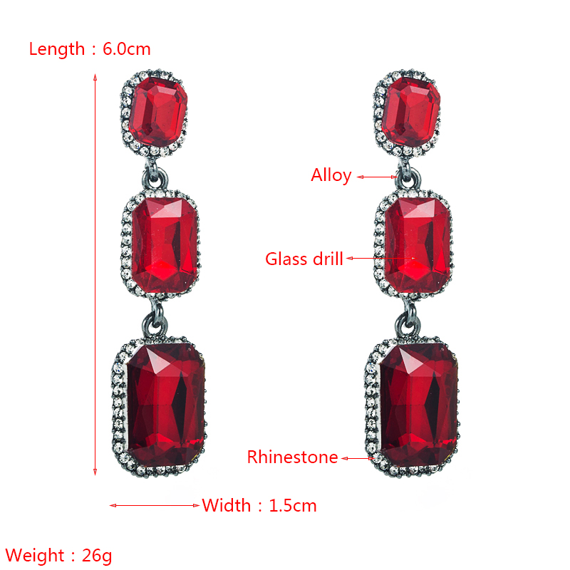 Creative Ruby European And American Retro Palace Style Alloy Diamond Earrings display picture 1