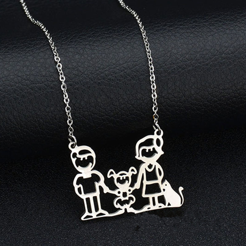Women's Fashion Titanium Steel Hollow Figure Pendent Necklace display picture 1