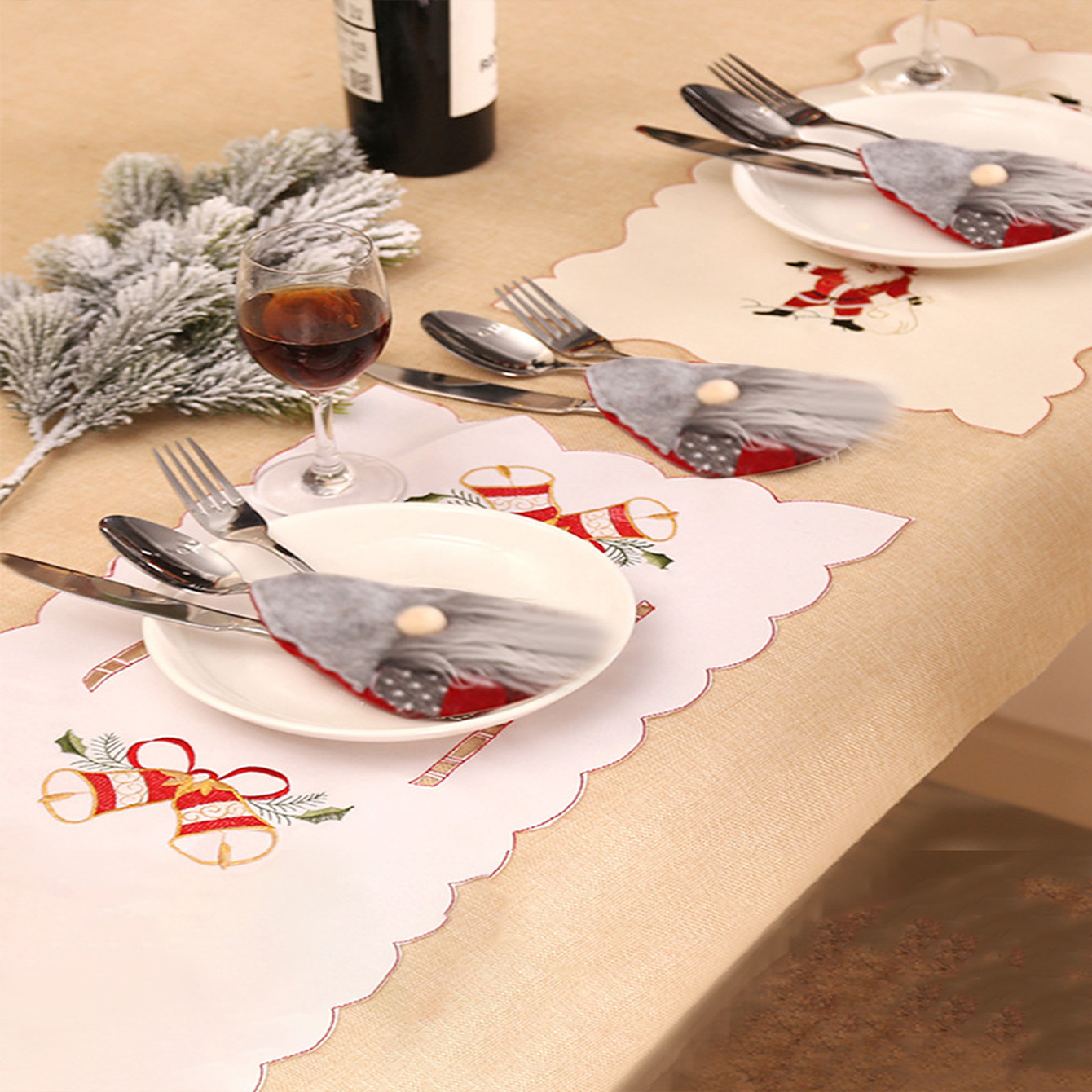 Grauer Hut Weihnachtsmann Kreative Messer- Und Gabelabdeckung display picture 3