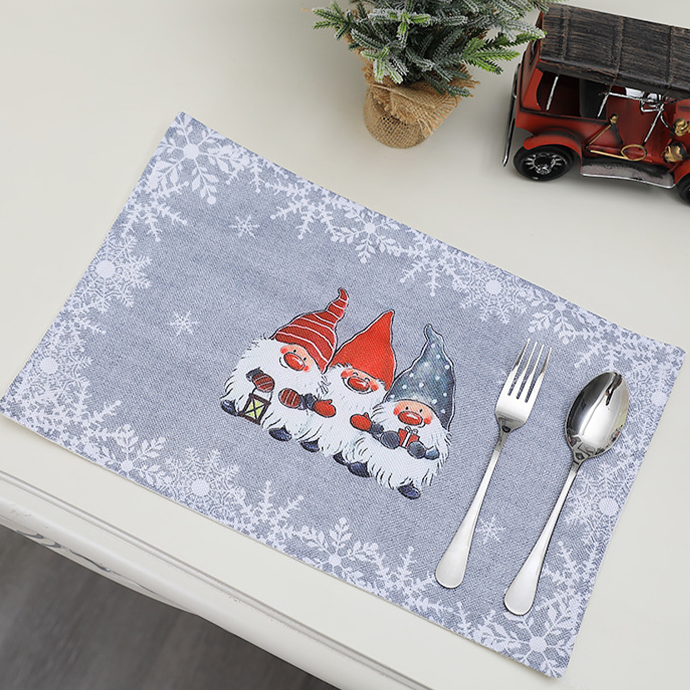 Wholesale Christmas Cartoon Gray Forester Placemat display picture 6