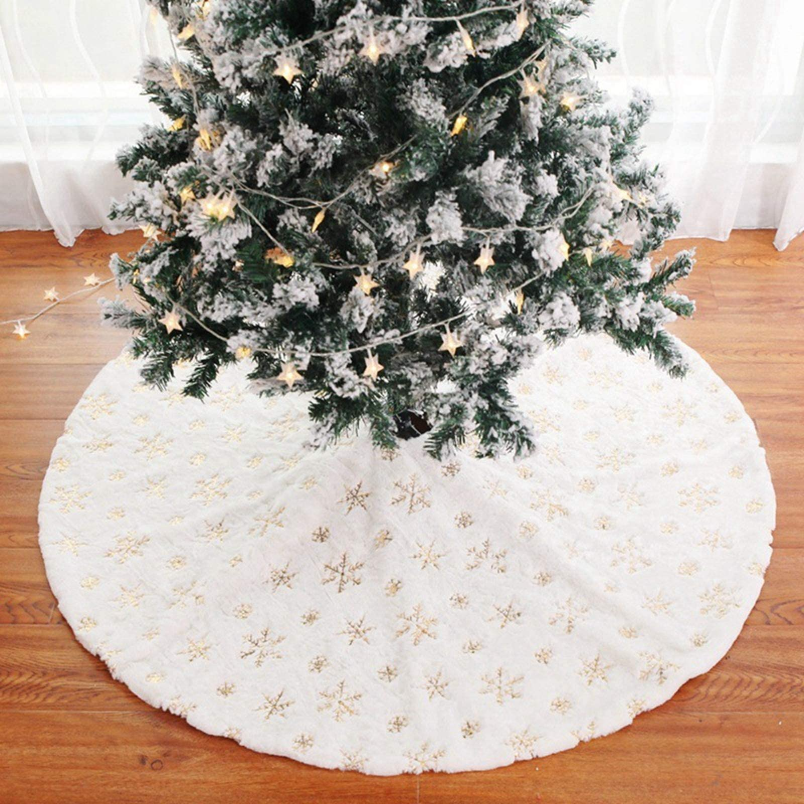 Wholesale Golden Snowflake Tree Skirt 90cm display picture 5