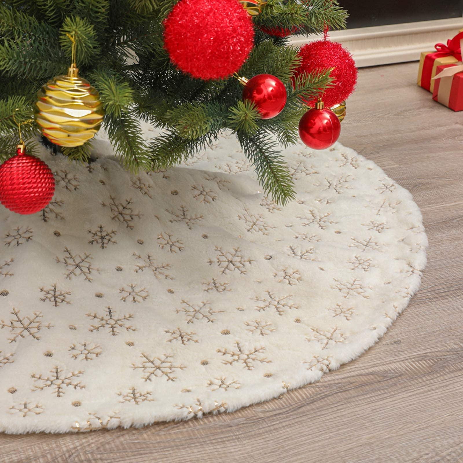 Wholesale Golden Snowflake Tree Skirt 90cm display picture 8