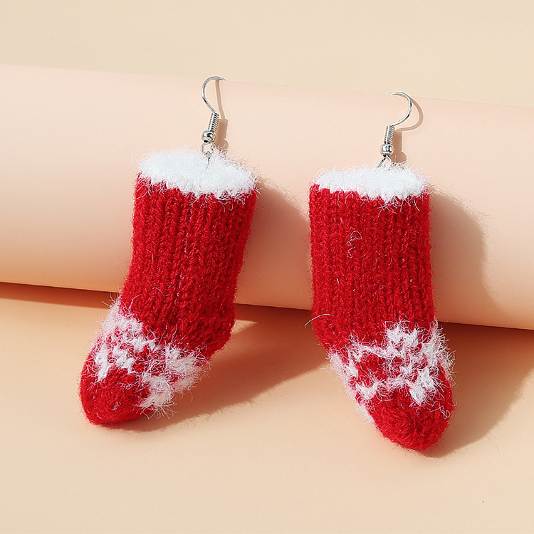 Christmas Series Of Creative Explosive Popular Christmas Stocking Earrings display picture 1