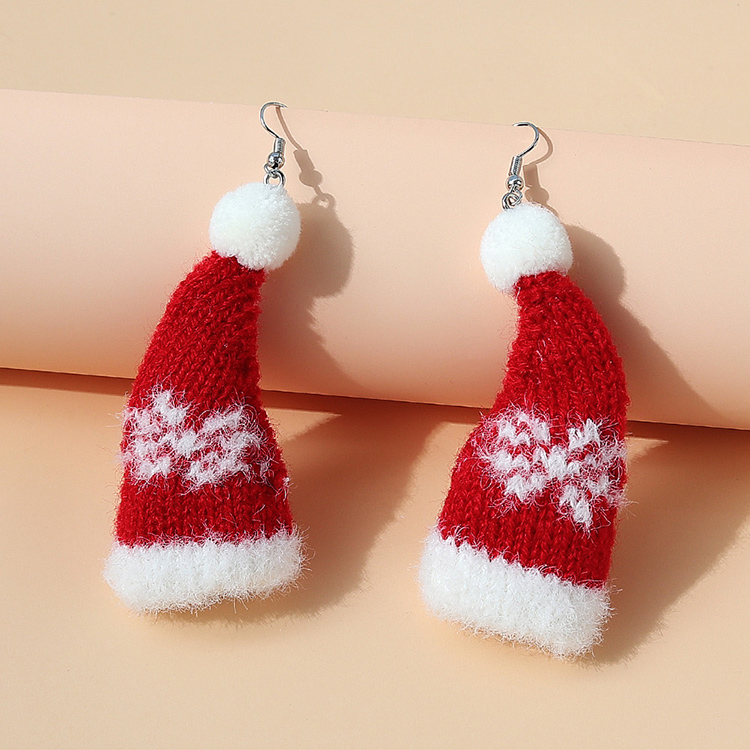 Christmas Series Popular Tide Wild Small Fresh And Cute Christmas Hat Earrings display picture 1
