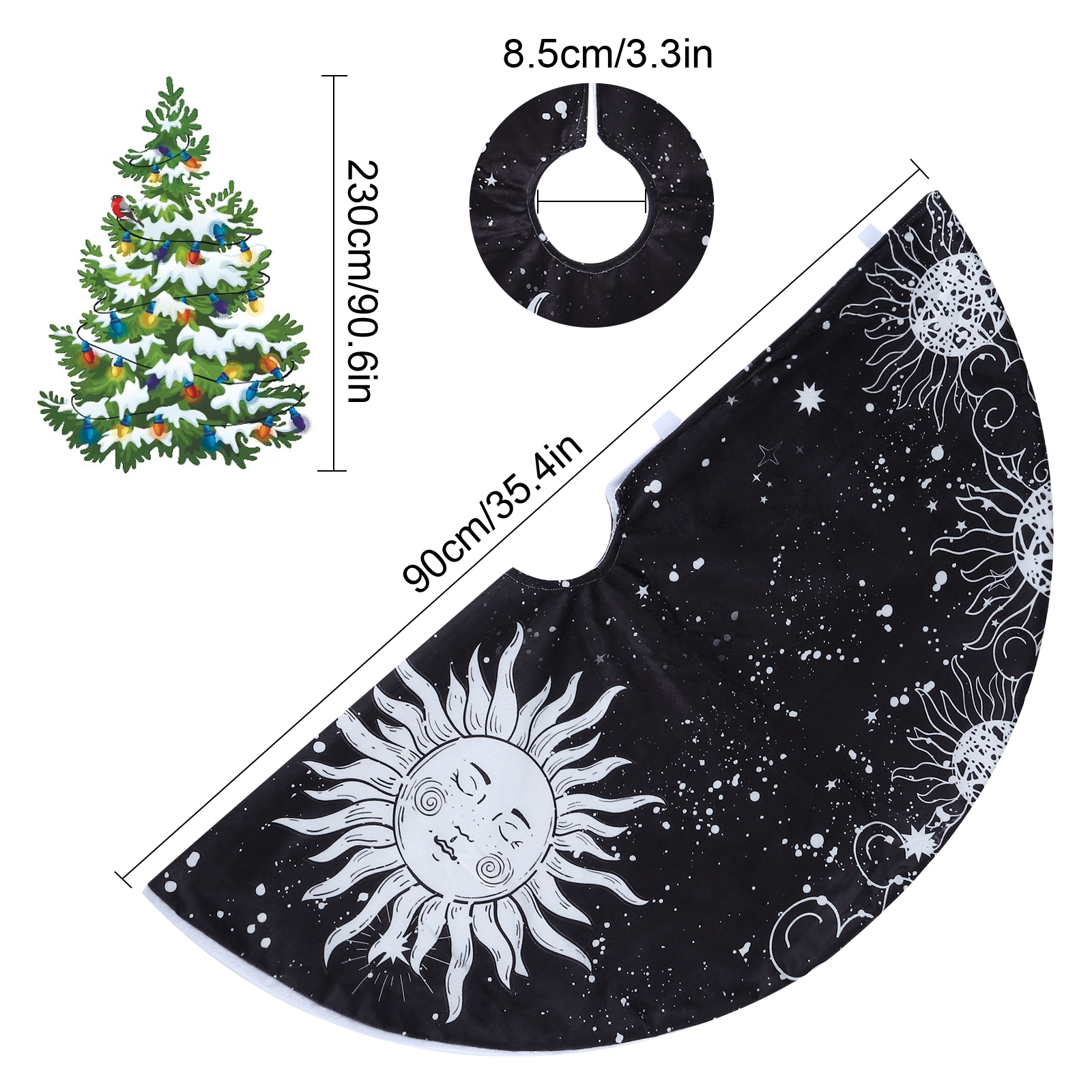 Sun Moon Kaleidoscope Christmas Tree Dress 36 Inch 90cm display picture 2