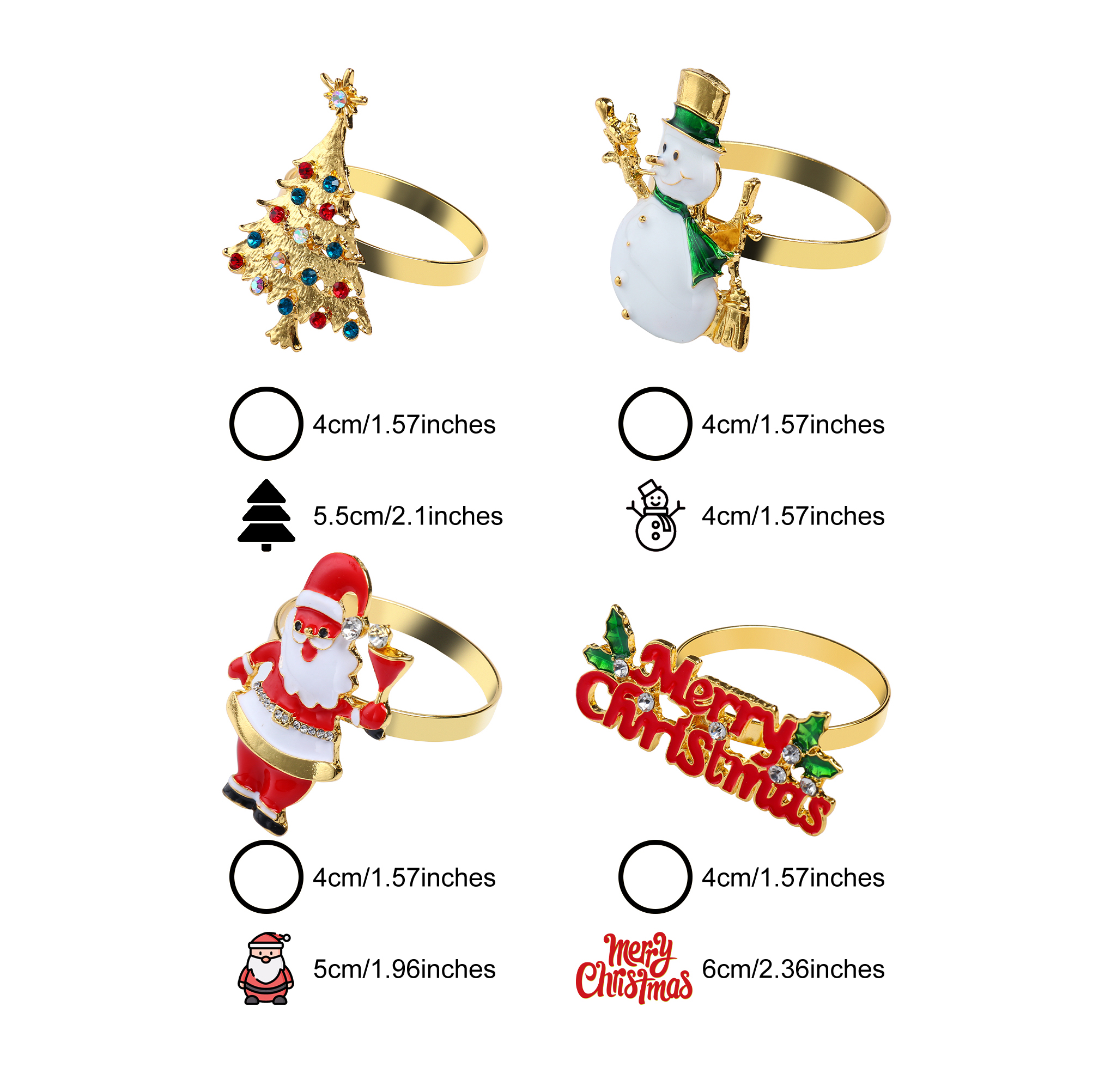 4-pieces Colorful Christmas Napkin Circles display picture 7
