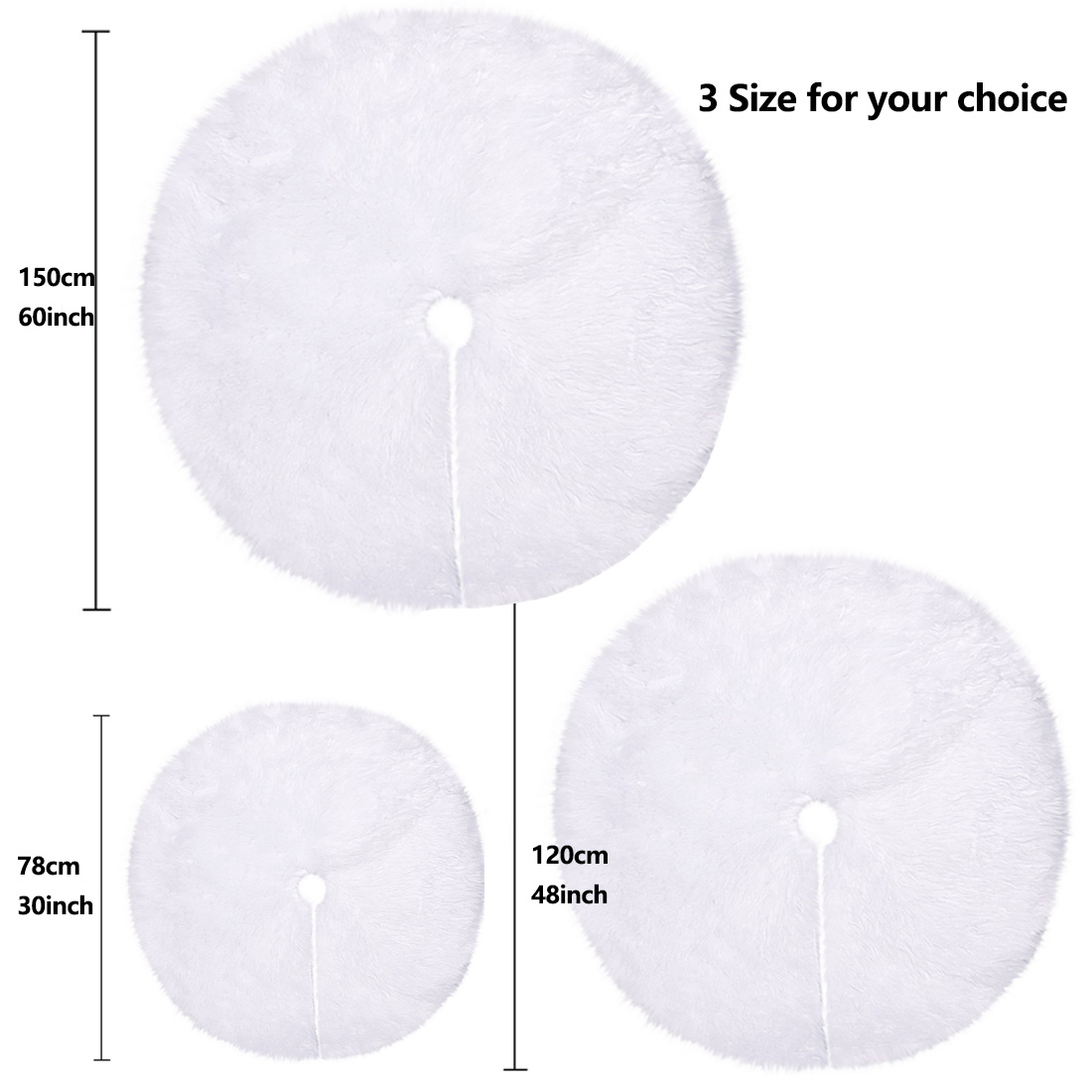 Wholesale White Plush Christmas Tree Skirt display picture 2