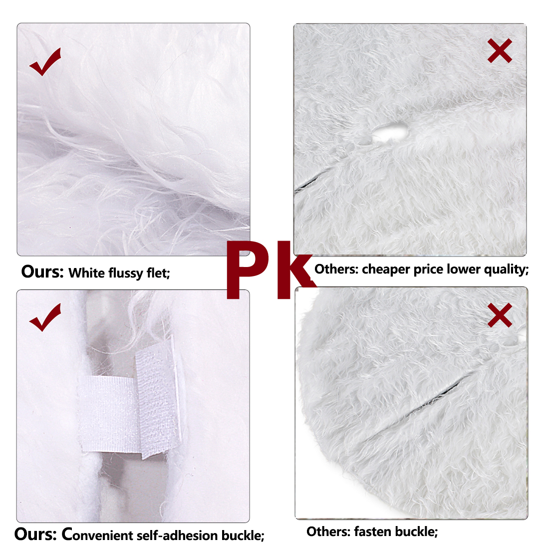 Wholesale White Plush Christmas Tree Skirt display picture 5