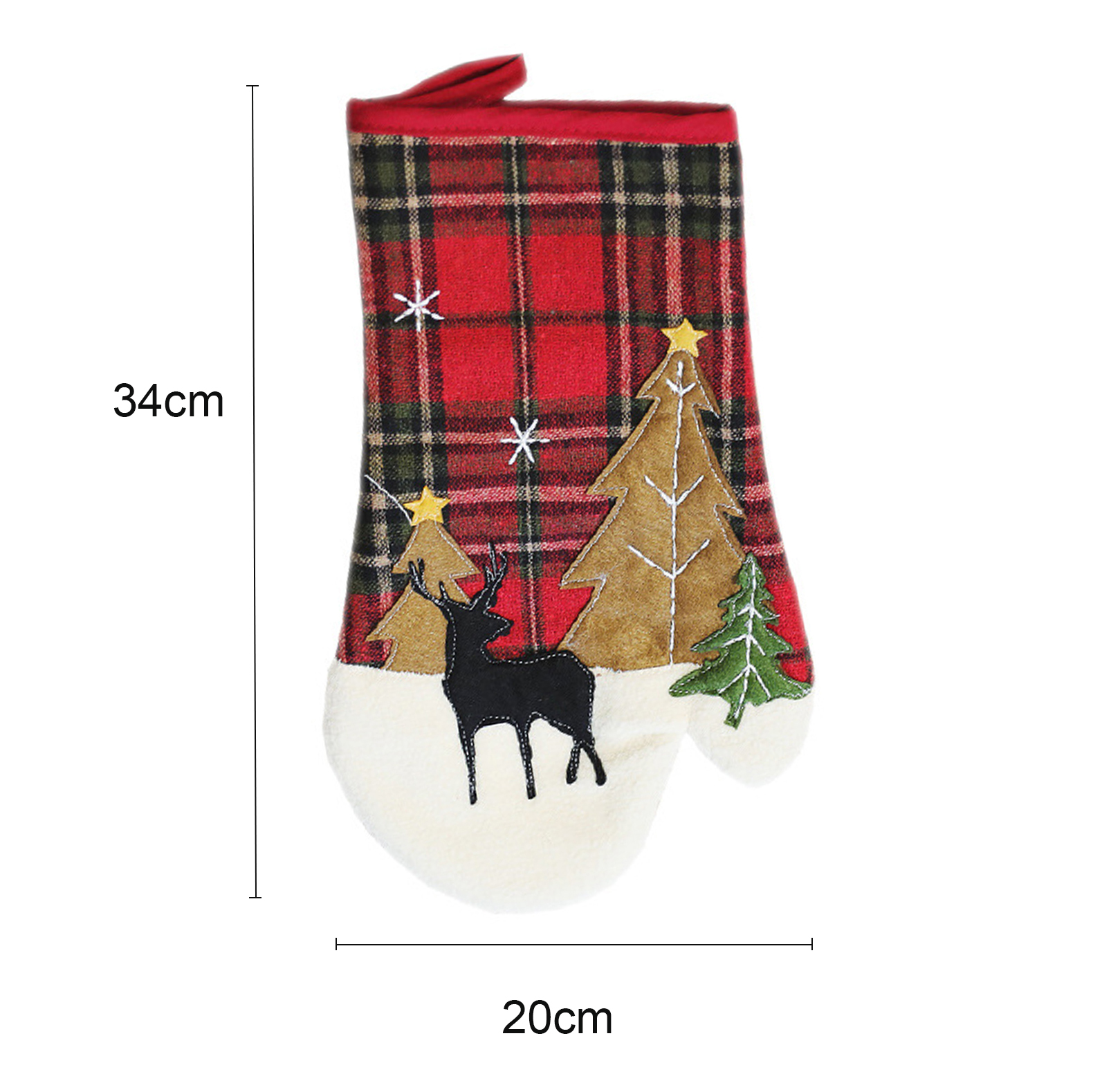 Christmas Checkered Cloth Microwave Oven Non-slip Glove Heat Insulation Glove Right Hand display picture 2