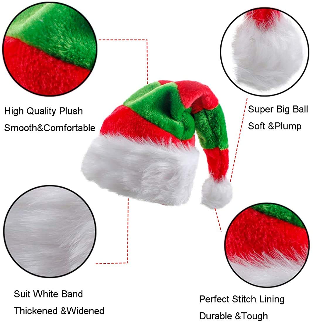 Sombrero De Navidad Rojo Y Verde Para Niños 30 * 42 Cm Adecuado Para 5-15 Años display picture 1