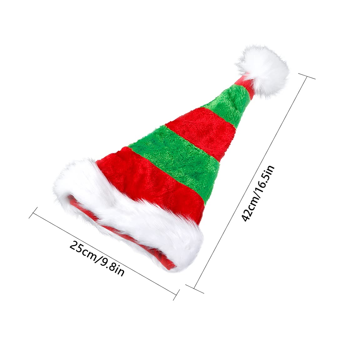 Sombrero De Navidad Rojo Y Verde Para Niños 30 * 42 Cm Adecuado Para 5-15 Años display picture 5