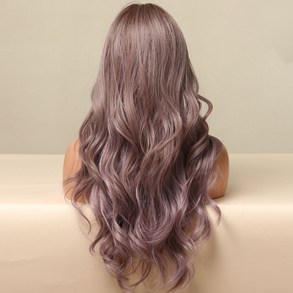 Women's Wig Long Big Wave Purple Daily Wig display picture 3