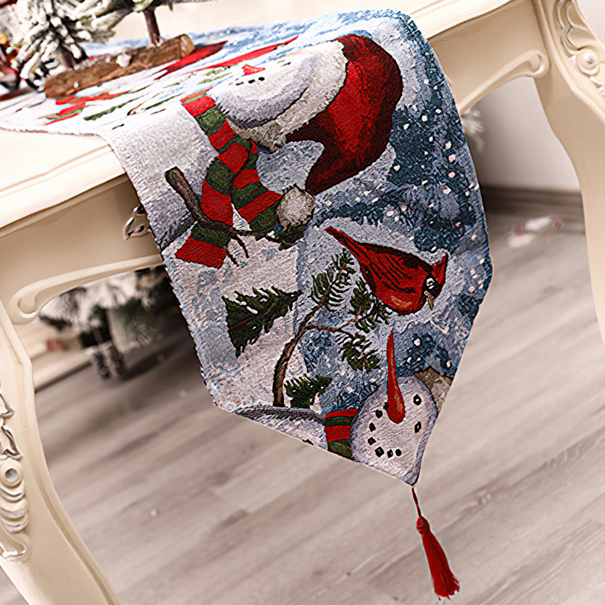 New Creative Christmas Table Runner Christmas Snowman Table Runner display picture 1