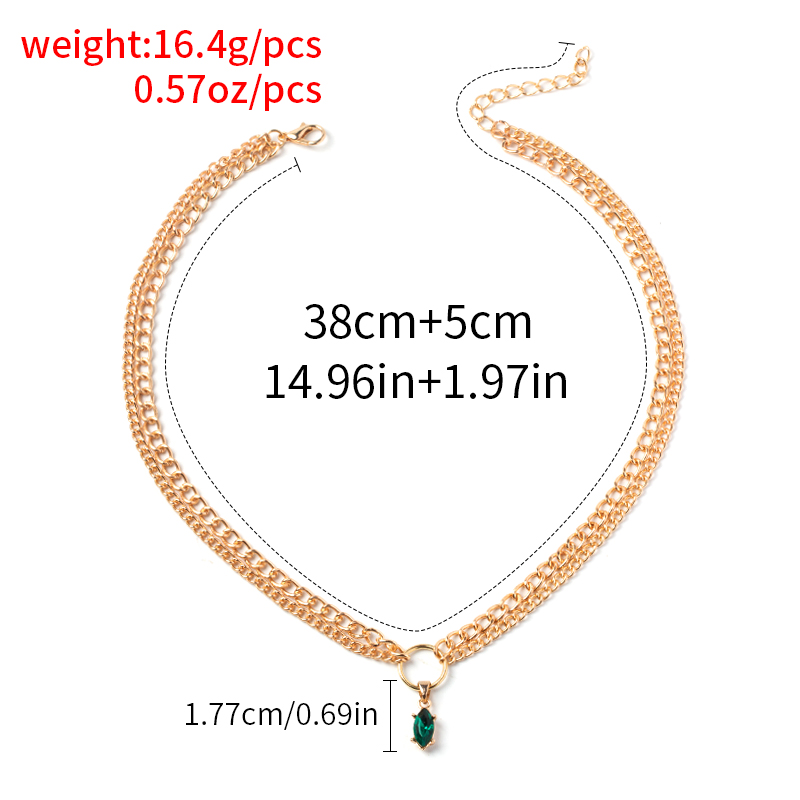Fashion Diamond Chain Double Layer Necklace display picture 3