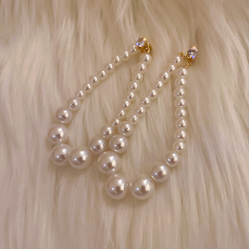 Fashion Pearl Diamond Drop-shaped Temperament Earrings Wholesale display picture 3