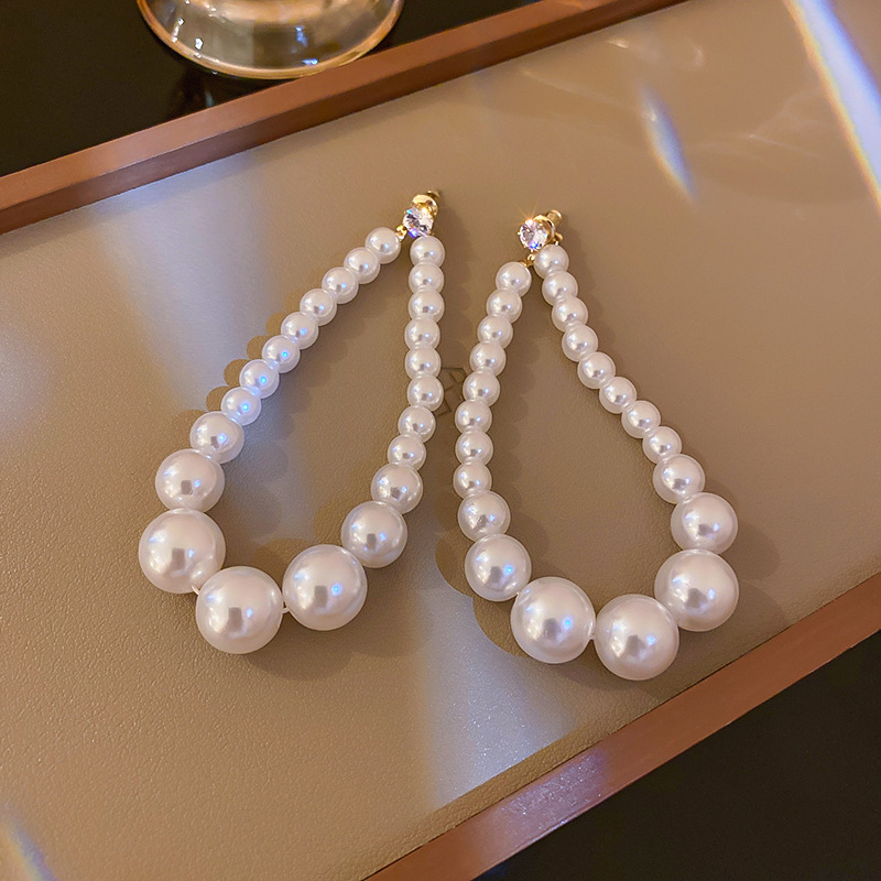Fashion Pearl Diamond Drop-shaped Temperament Earrings Wholesale display picture 6